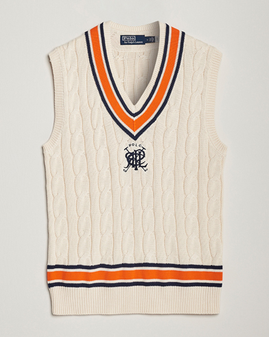 Herr | Västar & Slipovers | Polo Ralph Lauren | Cricket V-Neck Knitted Vest Cream Multi