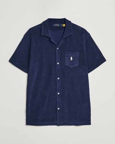 Herr | Kortärmade skjortor | Polo Ralph Lauren | Cotton Terry Short Sleeve Shirt Newport Navy