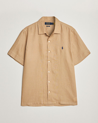 Herr | Kortärmade skjortor | Polo Ralph Lauren | Linen Camp Collar Short Sleeve Shirt Vintage Khaki