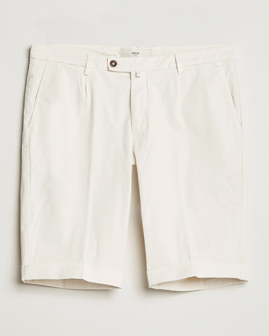 Herr | Chinosshorts | Briglia 1949 | Pleated Cotton Shorts Cream