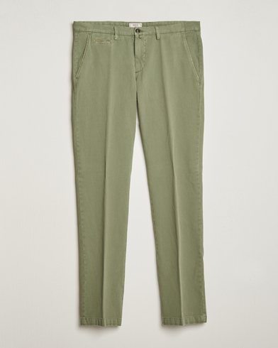 Herr | Linnebyxor | Briglia 1949 | Slim Fit Diagonal Cotton Stretch Trousers Olive