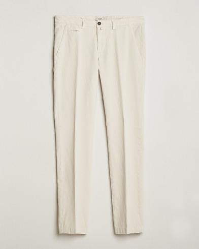 Herr | Linnebyxor | Briglia 1949 | Slim Fit Diagonal Cotton Stretch Trousers Cream