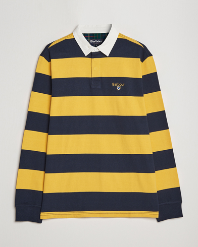 Herr | Rugbytröjor | Barbour Lifestyle | Hollywell Striped Rugby Navy/Yellow