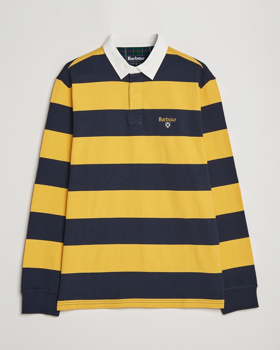 Herr | | Barbour Lifestyle | Hollywell Striped Rugby Navy/Yellow