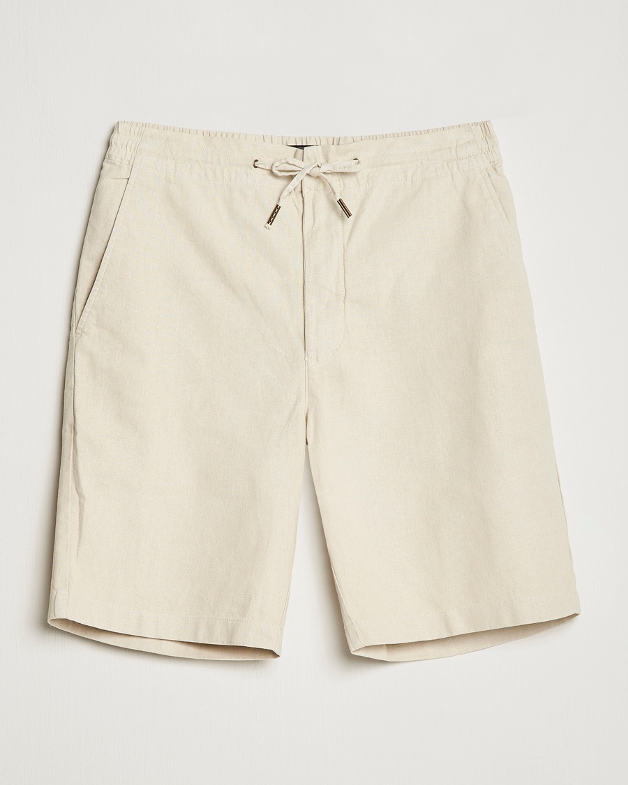  Linen/Cotton Drawstring Shorts Light Stone