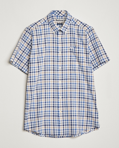 Herr | Kortärmade skjortor | Barbour Lifestyle | Tailored Fit Kinson Short Sleeve Checked Shirt Stone