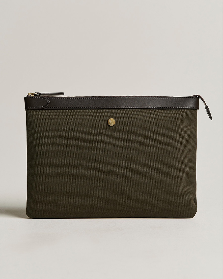 Mismo M/S Nylon Pouch Large Army/Dark Brown – Grön