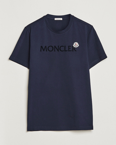 Herr | Kortärmade t-shirts | Moncler | Lettering T-Shirt Navy