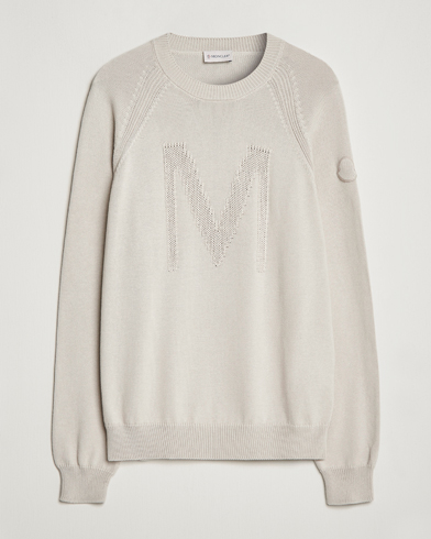 Herr | Stickade tröjor | Moncler | Embroidered Sweater Beige