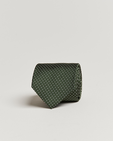 Herr | Accessoarer | Amanda Christensen | Micro Dot Classic Tie 8 cm Olive/White
