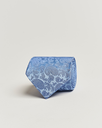 Herr |  | Amanda Christensen | Silk Tonal Paisley Tie 8 cm Sky Blue