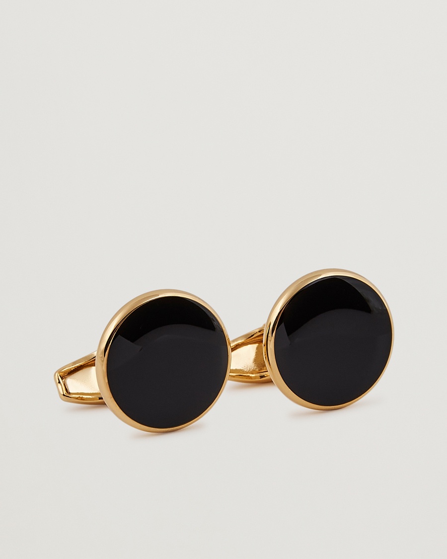 Amanda Christensen Cufflink & Shirt Studs Set Black/Gold – Svart