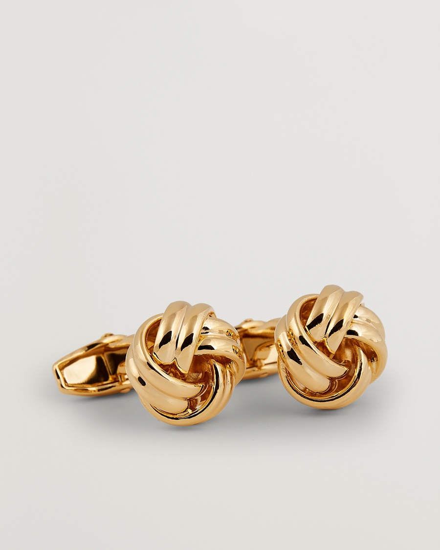 Amanda Christensen Knot Cufflink & Shirt Studs Set Gold – Guld