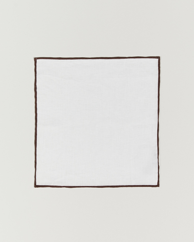 Herr |  | Amanda Christensen | Linen Paspoal Pocket Square White/Brown