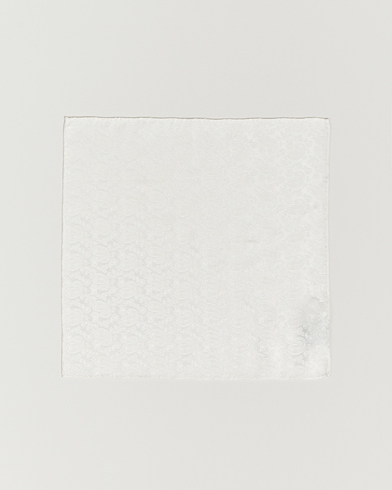 Herr |  | Amanda Christensen | Tonal Paisley Silk Pocket Square Cream