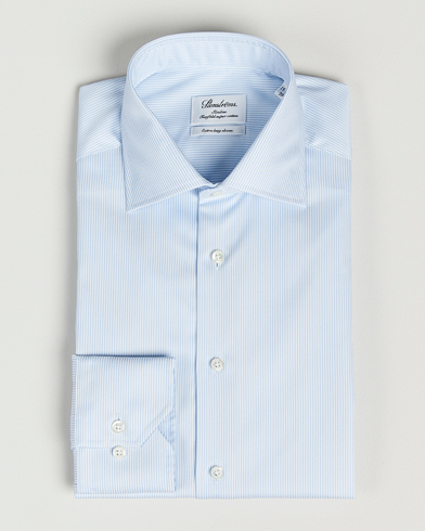 Herr |  | Stenströms | Slimline X-Long Sleeve Shirt White/Blue