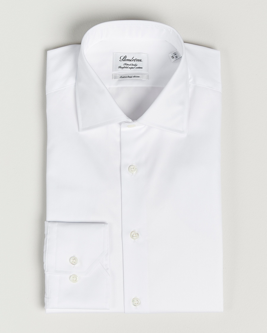 Herr | | Stenströms | Fitted Body X-Long Sleeve Shirt White