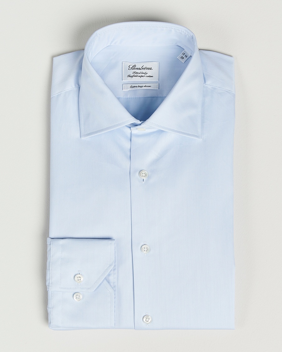 Herr | | Stenströms | Fitted Body X-Long Sleeve Shirt Light Blue