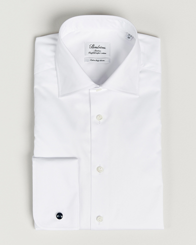 Herr |  | Stenströms | Slimline X-Long Sleeve Double Cuff Shirt White