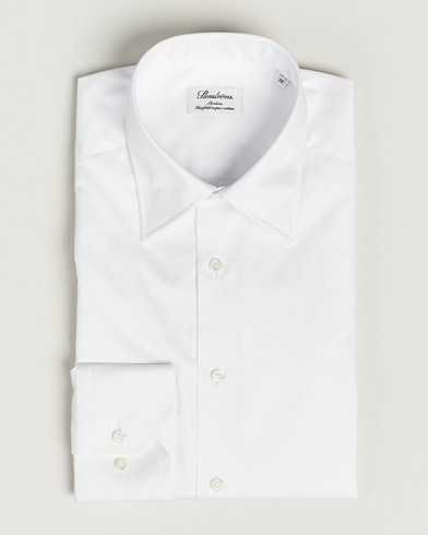 Herr | Mörk kostym | Stenströms | Slimline Kent Collar Shirt White