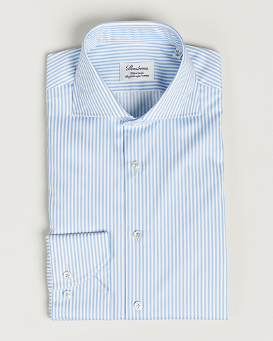 Herr | Businesskjortor | Stenströms | Fitted Body Striped Cut Away Shirt Blue/White