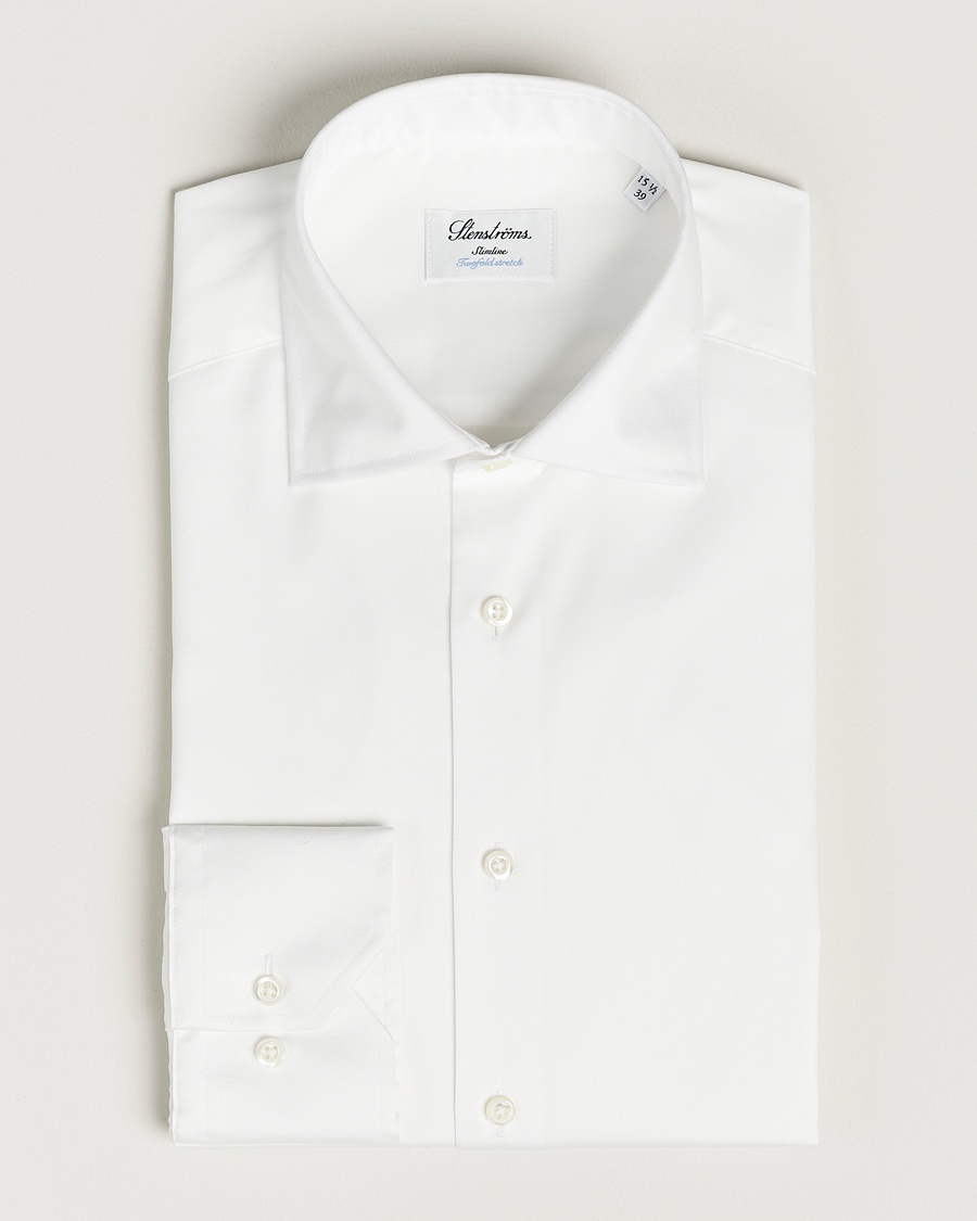 Herr | | Stenströms | Fitted Body Twofold Stretch Shirt White