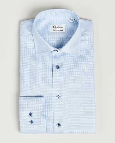 Herr | Businesskjortor | Stenströms | Fitted Body Contrast Shirt Light Blue