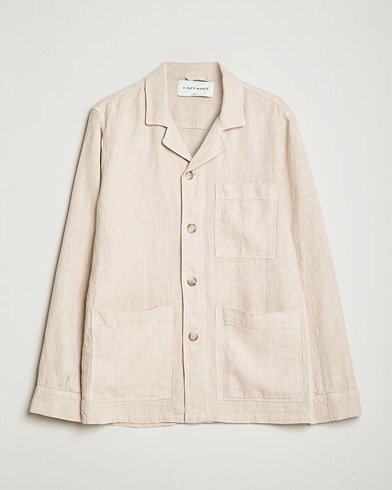 Herr | A Day's March | A Day's March | Bangher Linen Overshirt Oyster