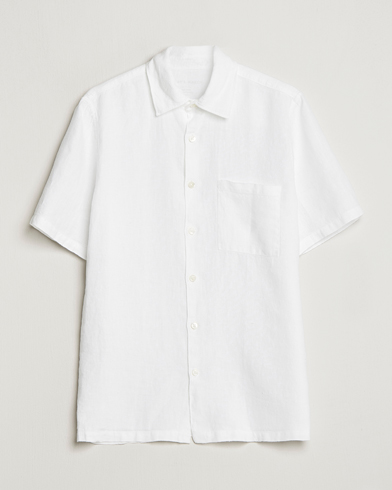 Herr | Kortärmade skjortor | A Day's March | Khito Short Sleeve Linen Shirt White
