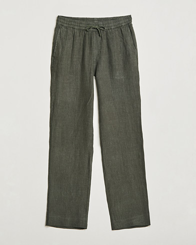 Herr | A Day's March | A Day's March | Tamait Drawstring Linen Trousers Olive