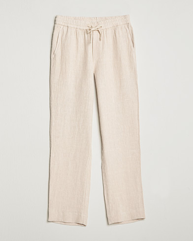 Herr | Byxor | A Day's March | Tamait Drawstring Linen Trousers Oyster
