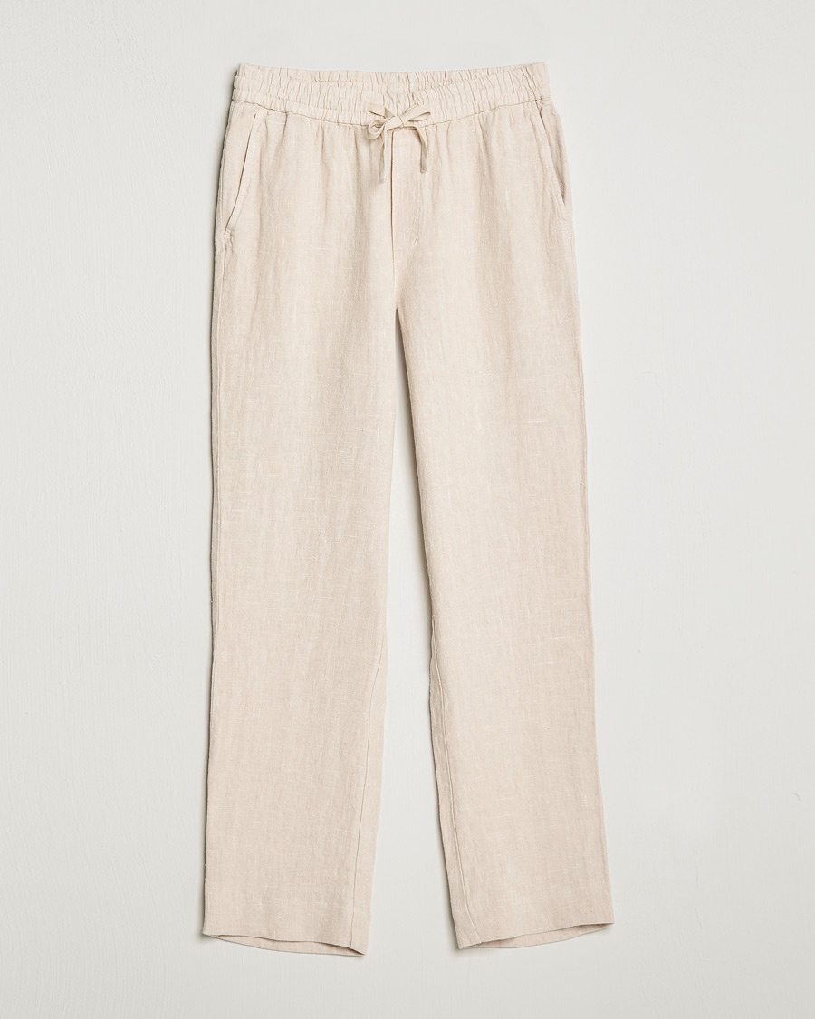 Herr | | A Day's March | Tamait Drawstring Linen Trousers Oyster