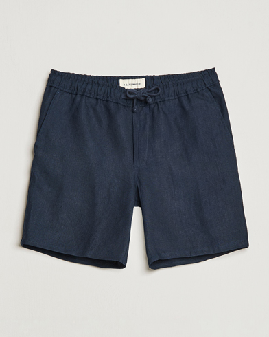 Herr | A Day's March | A Day's March | Ipu Drawstring Linen Shorts Navy