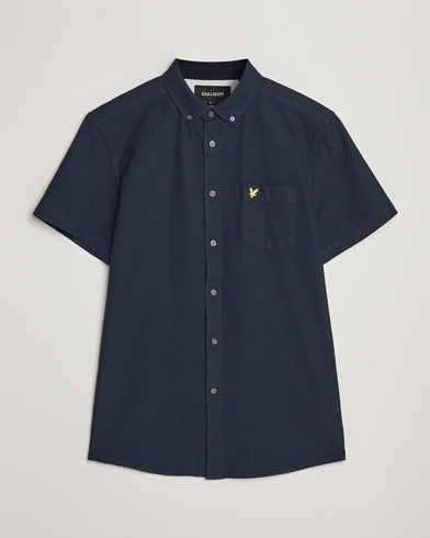 Herr | Kortärmade skjortor | Lyle & Scott | Cotton Slub Short Sleeve Shirt Dark Navy