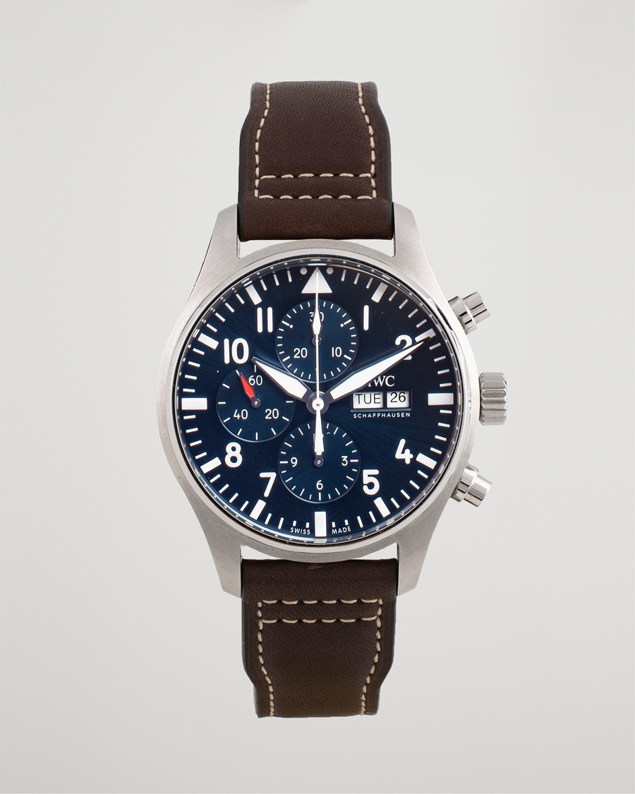 IWC Pre-Owned Le Petit Prince Chronograph IW377714 Steel Blue – Blå