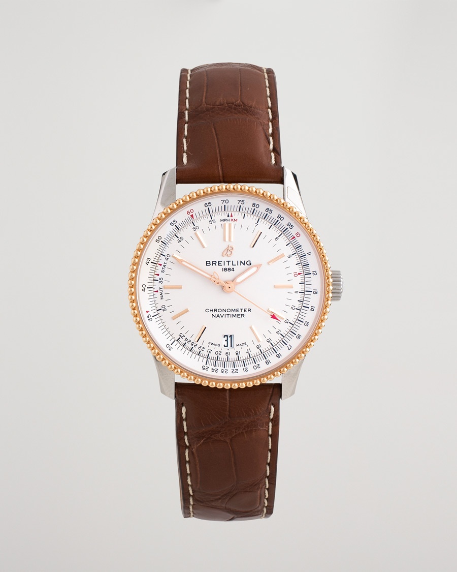 Breitling Pre-Owned Navitimer38 U17325211G1P1 Steel White – Svart
