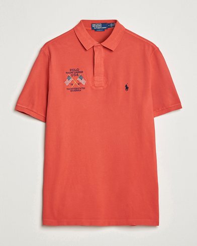 Herr | Pikéer | Polo Ralph Lauren | Classic Fit Flag Polo Evening Post Red