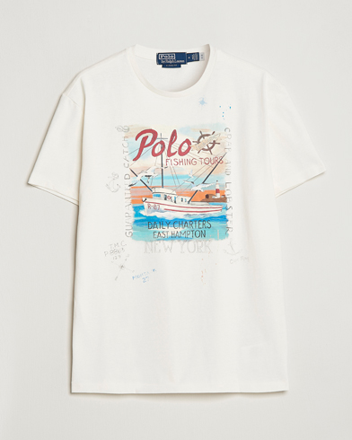 Herr | T-Shirts | Polo Ralph Lauren | Graphic Logo Jerset Crew Neck T-Shirt Nevis White
