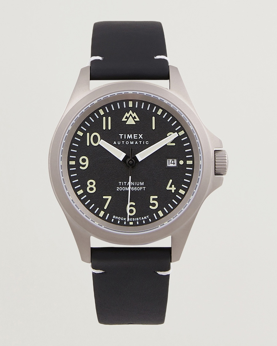 Herr | Läderarmband | Timex | Expedition North Automatic Titanium 41mm Black Dial