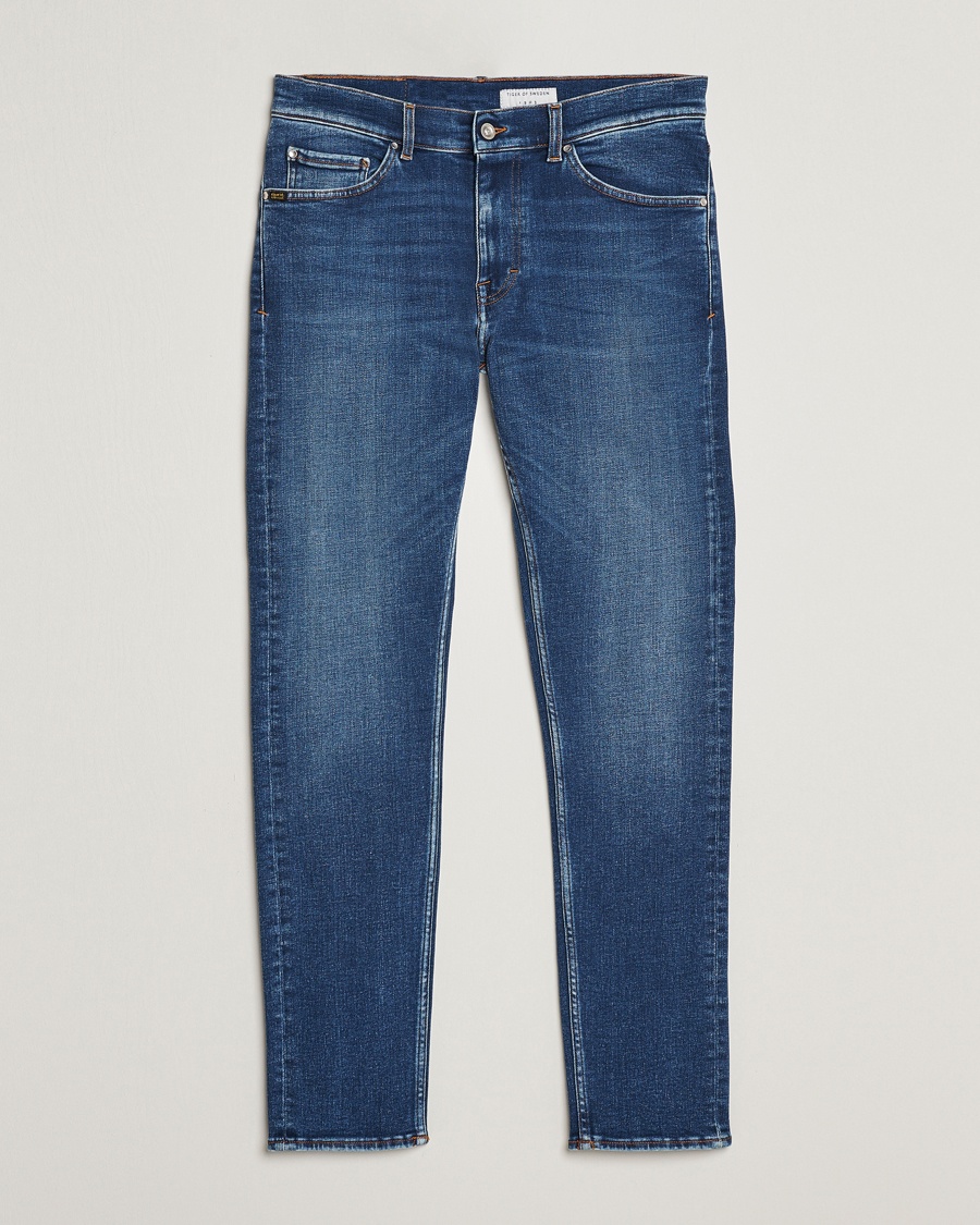 Herr | Tiger of Sweden | Tiger of Sweden | Evolve Stretch Cotton Jeans Medium Blue