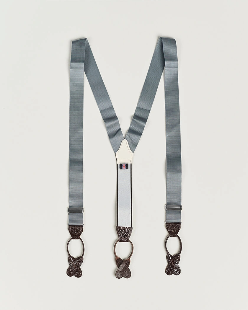 Albert Thurston Elastic Ribbed Rigid Braces 35mm Dove Grey – Grå