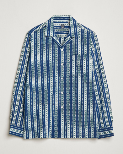 Herr | Beams F | Beams F | Relaxed Cotton Shirt Blue Stripes