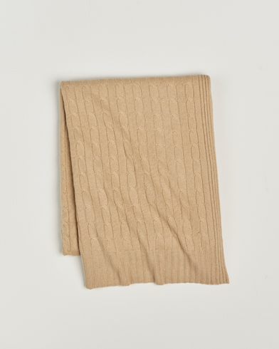 Herr | Textilier | Ralph Lauren Home | Cable Knitted Cashmere Throw Chamoiz