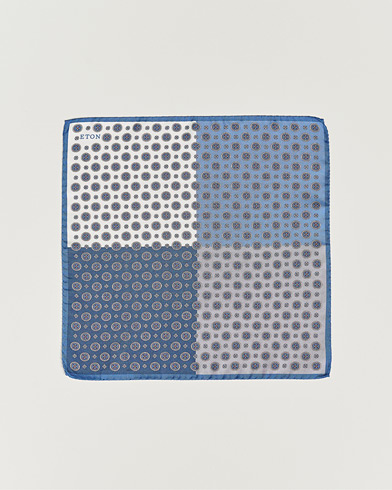 Herr |  | Eton | Silk Four Faced Medallion Pocket Square Blue Multi