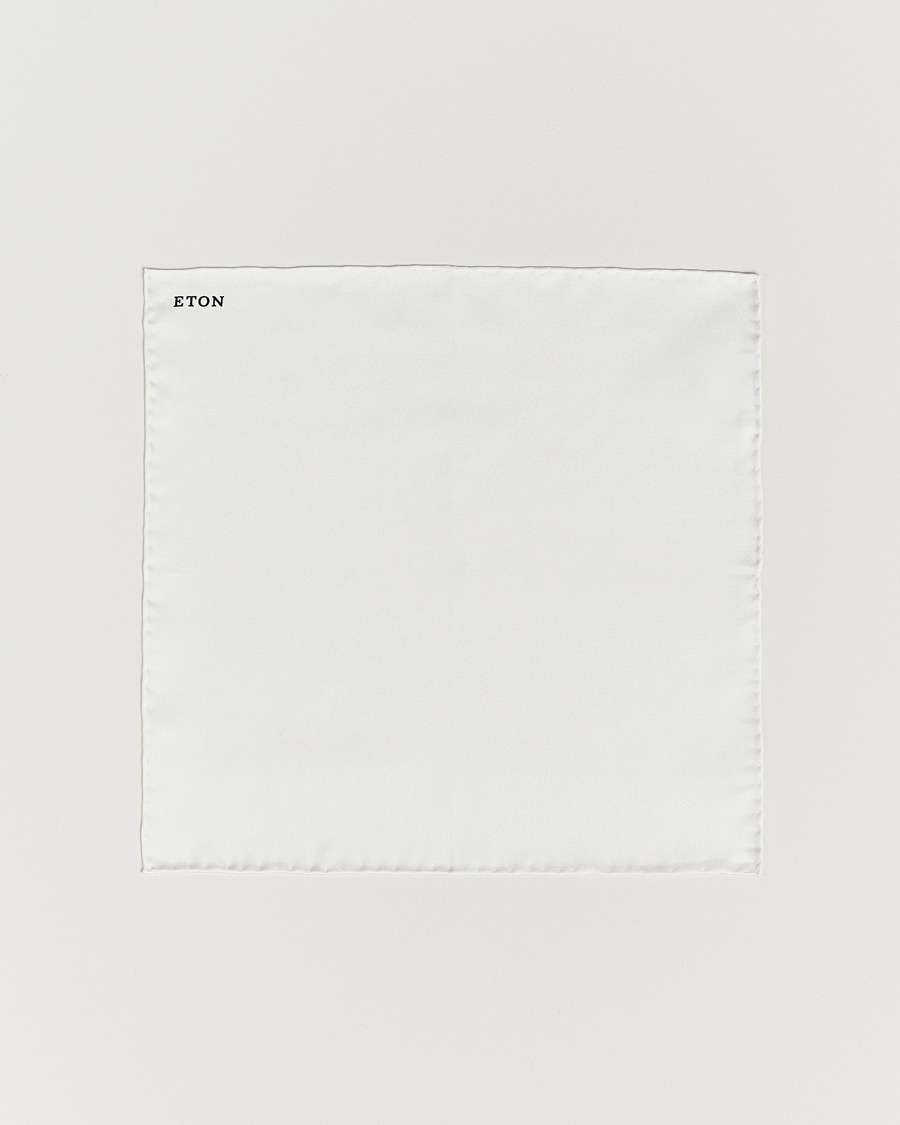  Silk Pocket Square White