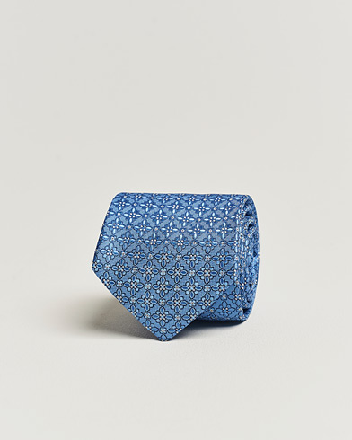 Herr | Mörk kostym | Eton | Silk Printed Flower Tie Blue
