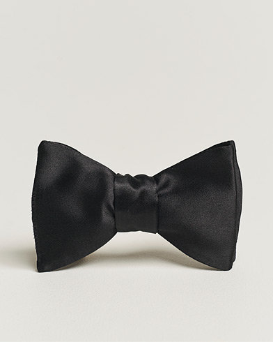 Herr | Flugor | Eton | Pre-Tied Silk Bow Tie Black