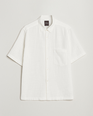 Herr | Kortärmade skjortor | Oscar Jacobson | Regular Fit City Crepe Linen Shirt Off White