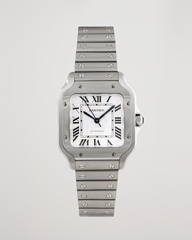 Herr | Pre-Owned & Vintage Watches | Cartier Pre-Owned | Santos De Cartier WSSA0029 Steel White
