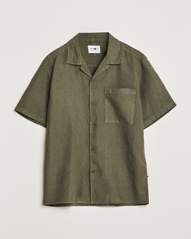 Herr | Kortärmade skjortor | NN07 | Julio Linen Resort Shirt Army